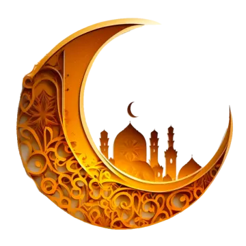 a crescent with a mosque in the middle of it