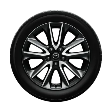 the wheel of a car on a white background