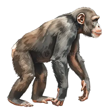 a watercolor painting of a monkey