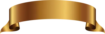 a gold ribbon on a white background
