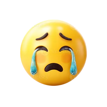 a yellow smiley face with tears and tears