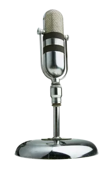 an old fashioned microphone on a white background