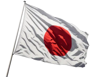 a japanese flag flying in the wind