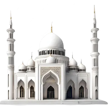 a white mosque with two minas on top