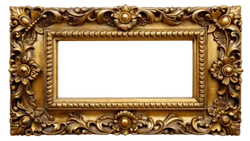 a gold frame with flowers and leaves on it