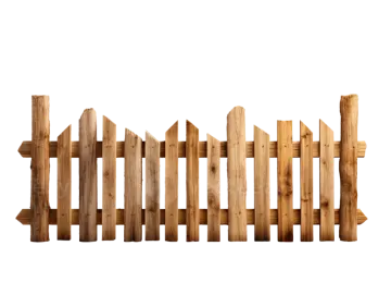 a wooden fence on a white background
