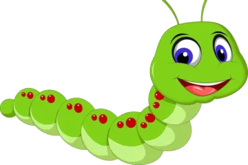 A green cater cartoon character