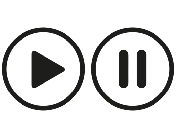 a black and white icon of two play buttons