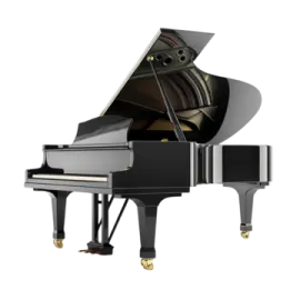 a grand piano on a white background