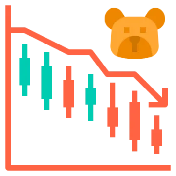 a bear head on top of a chart