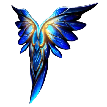 an image of a blue bird with wings