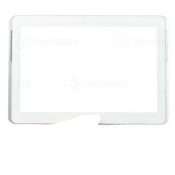 a hand holding an ipad with a white screen