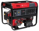 a red and black generator on a white background