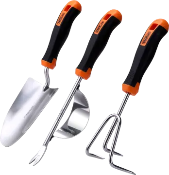 three different types of garden tools