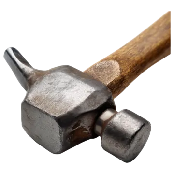 an old hammer with a wooden handle