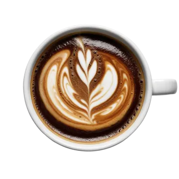 a cup of coffee on a white background