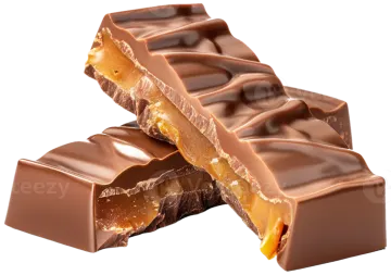 a piece of chocolate on a white background