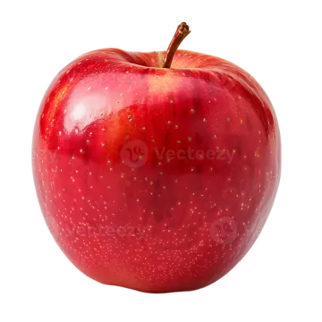 a red apple on a white background