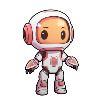 a cartoon character in a space suit