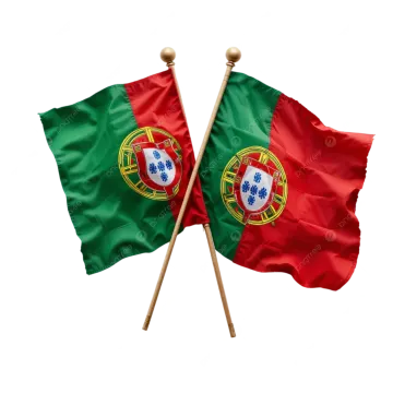 two flags of portugal and portugal on white background