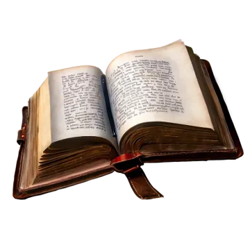 an open bible on a white background