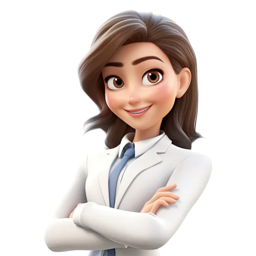a cartoon character in a white lab coat