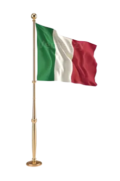 the flag of italy flying in the wind