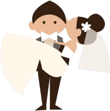 a bride and groom kissing clipart