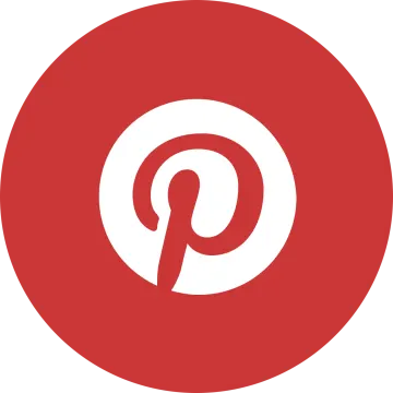 a red and white pin icon in a circle