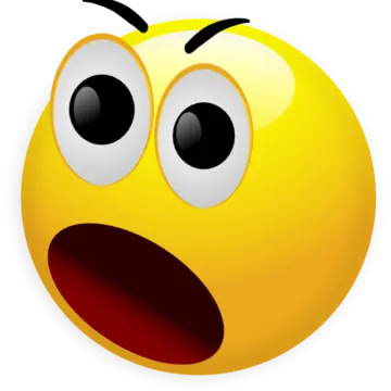 a yellow smiley face with an angry expression