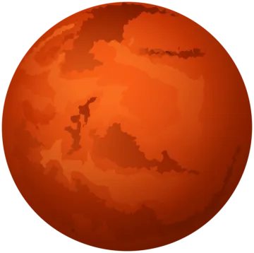 an orange planet with a white background