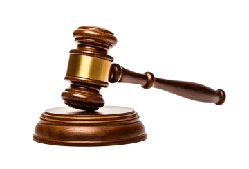 a wooden gaven on a white background