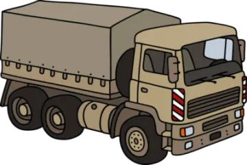a cartoon dump truck on a white background