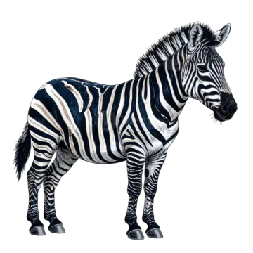 a zebra standing in front of a white background