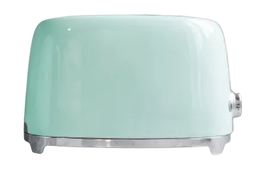a green toaster on a white background