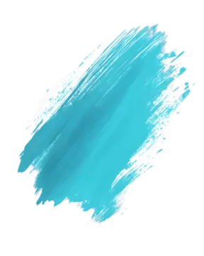 a blue paint stroke on a white background