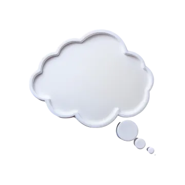 a white cloud with an empty speech bubble