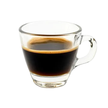 a cup of coffee on a white background