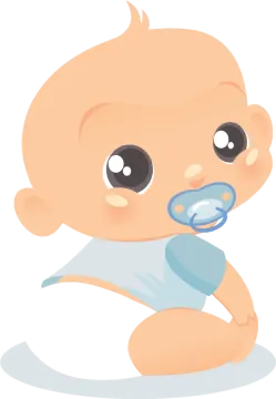 a baby with a pac in his mouth