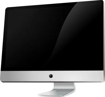 a computer monitor on a white background