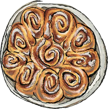 an illustration of a pie on a plate