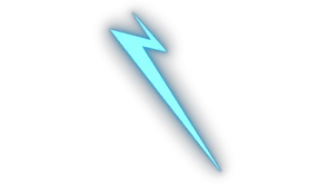 a blue lightning bolt on a white background