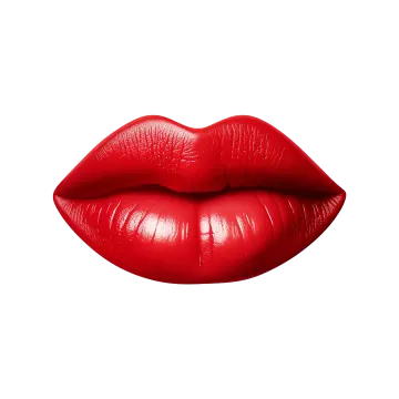 a red lipstick on a white background