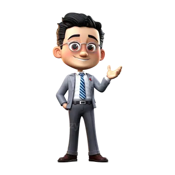 a cartoon character in a suit and tie