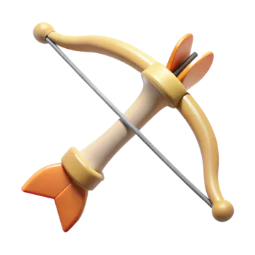 a toy bow and arrow on a white background