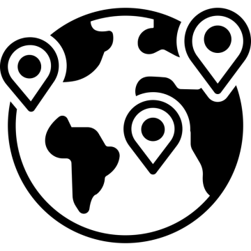 a black and white image of a globe