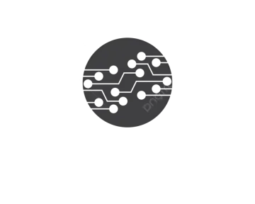 a black and white logo of a circuit