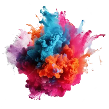 colorful ink in water on white background