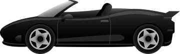 a black sports car on a white background