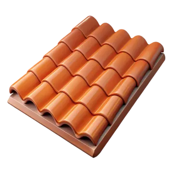 a red clay roof tile on white background